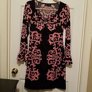 INC Pink/Black Stretch Dress